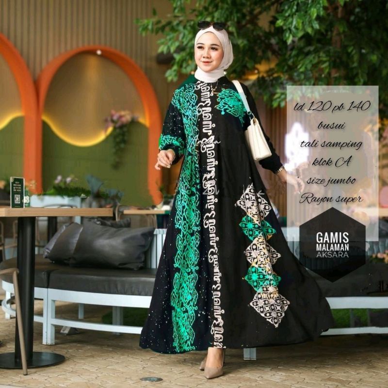 Gamis Rayon Super Premium Kekinian Jumbo Bumil Busui Resleting Depan Home Dress Cap Malaman Pekalongan Terbaru