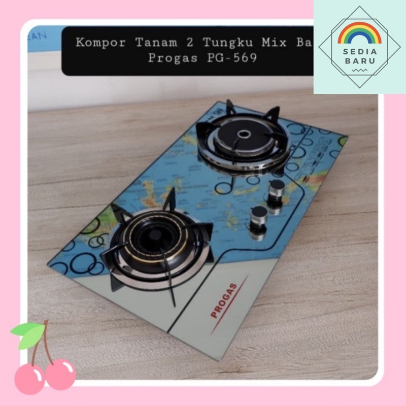 Kompor Tanam 2 tungku Progas Gas + Infrared