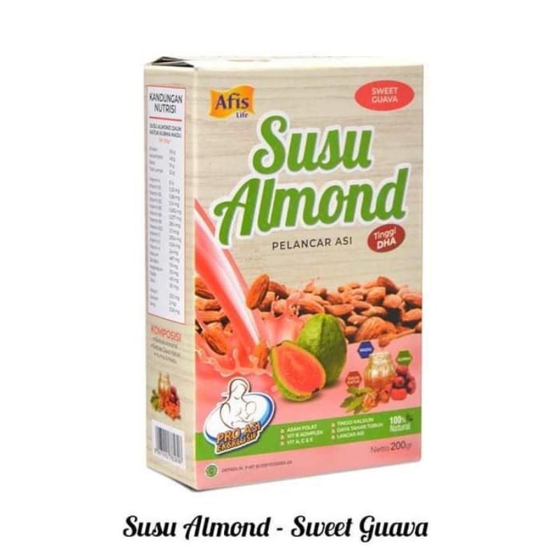 Afis Life Susu Almond Sweet Guava 200gr/pelancar Asi