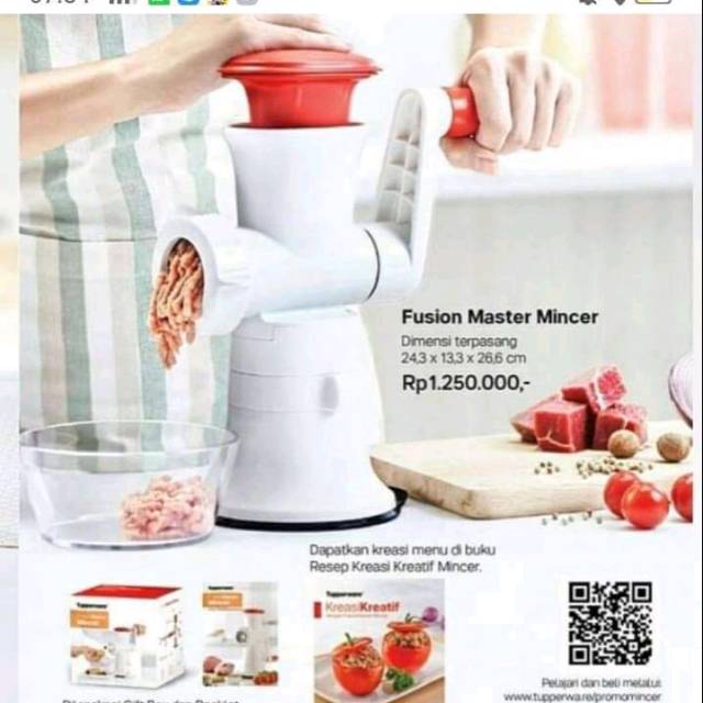 Penggiling daging Tupperware second sekali pakai mulus