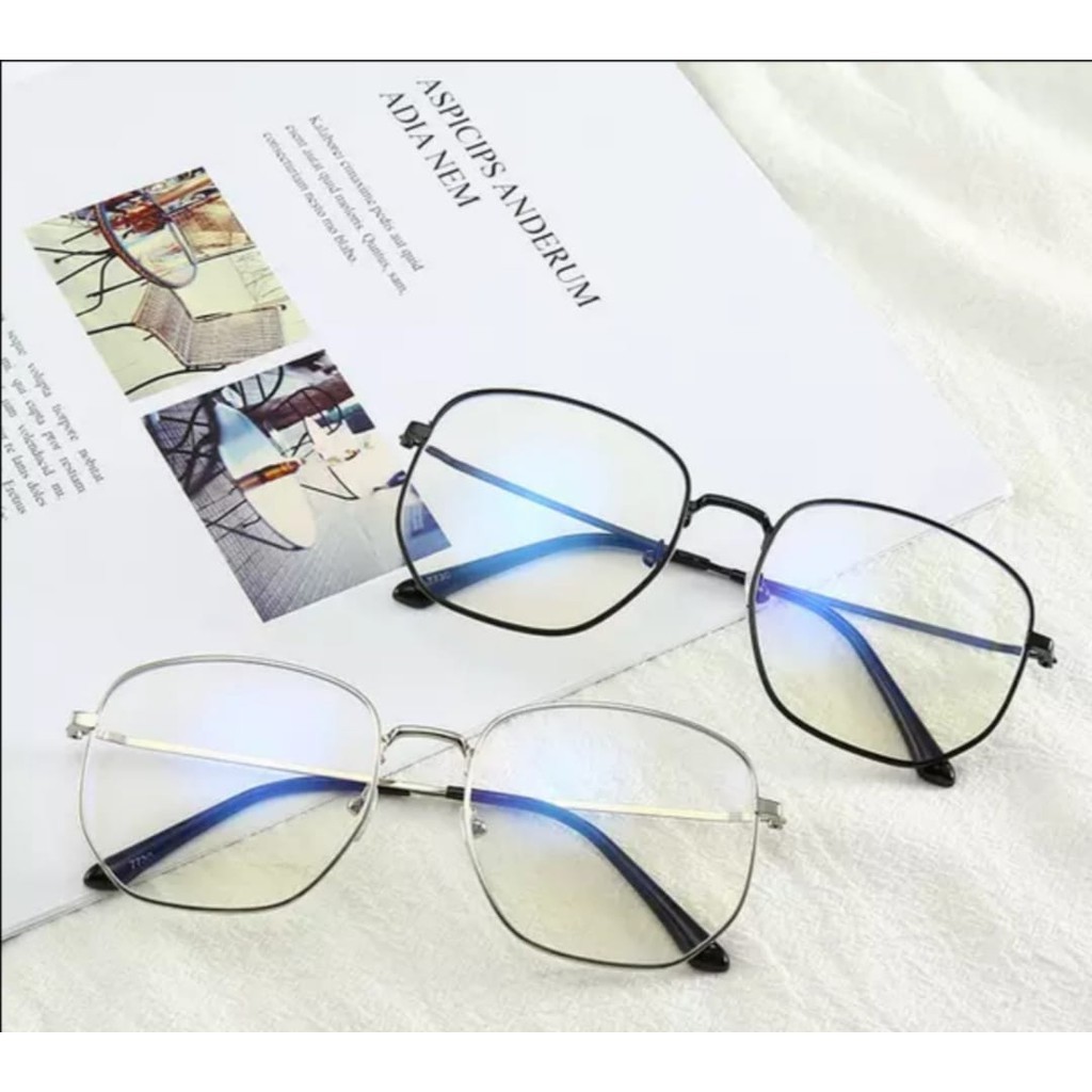 *ALIBABA1688*COD Kacamata Anti Radiasi/ Kacamata Baca Anti Radiasi Metal Gaya Retro Untuk Pria / Wanita