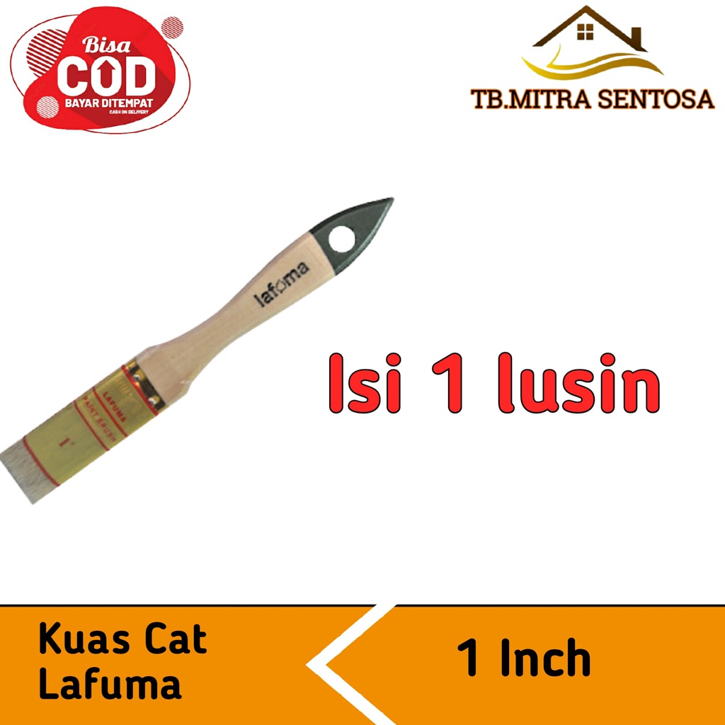 

Kuas gagang kayu cat 1 inch paint brush tembok kayu besi tebal berkualitas