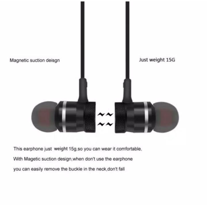 Earphone Sports Wireless Bluetooth With Mic Sound Stereo