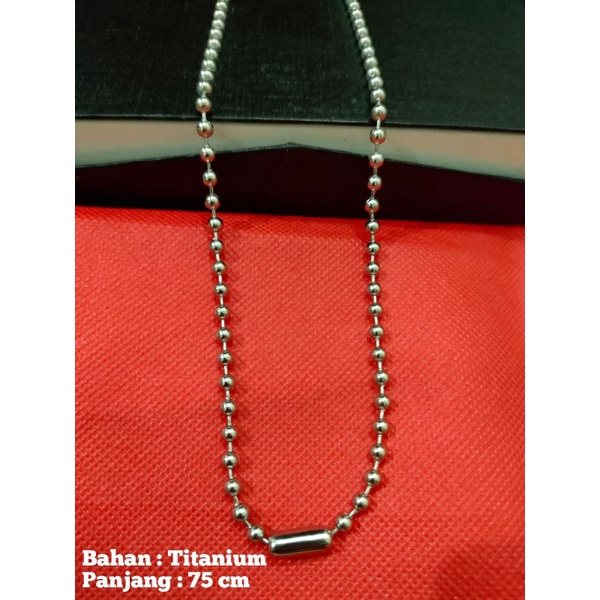 Kalung model biji lada Titanium pria wanita 75cm