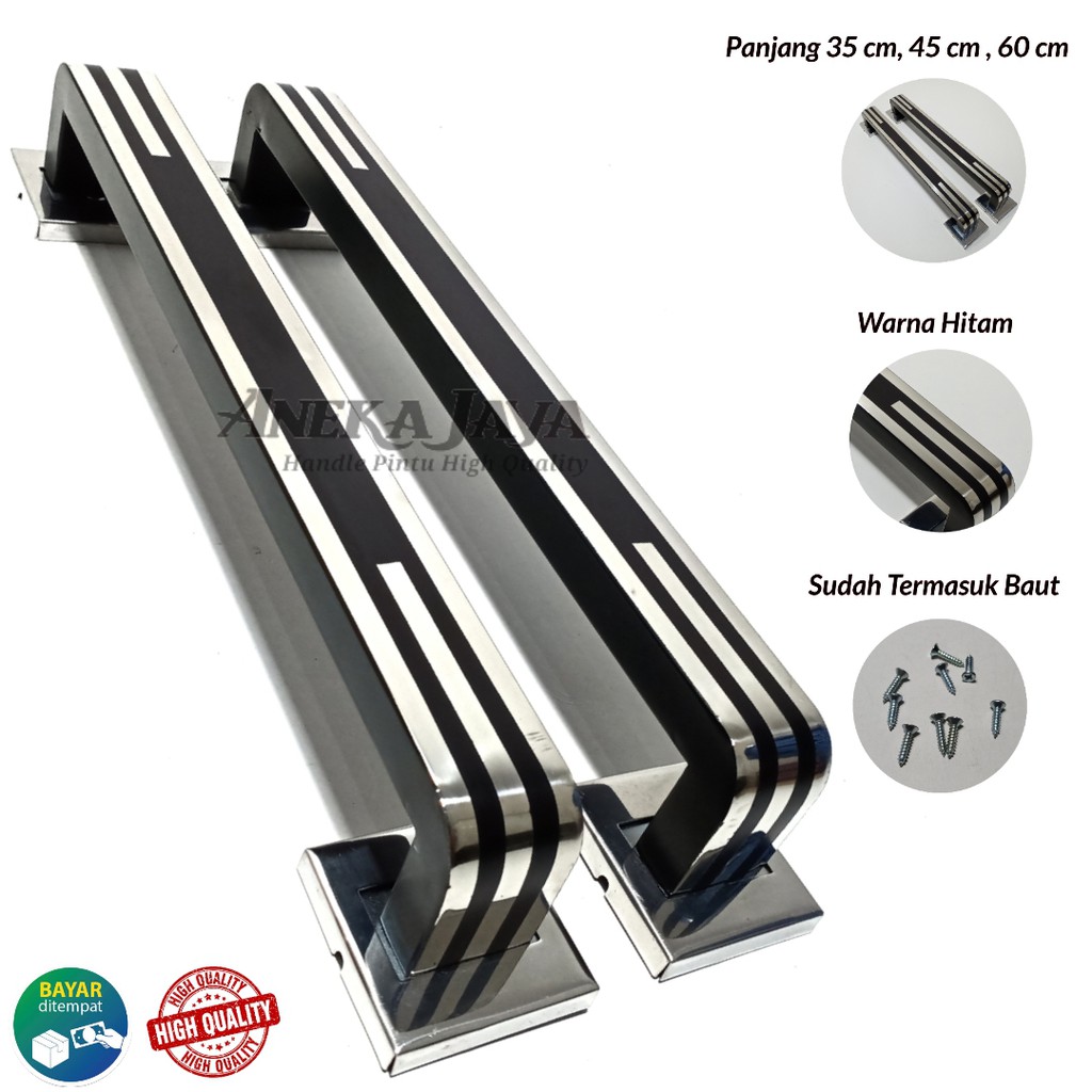 Satu set kunci 4 handle pintu rumah 35 cm 45 cm 60 cm murah tarikan pintu stainless gagang pintu