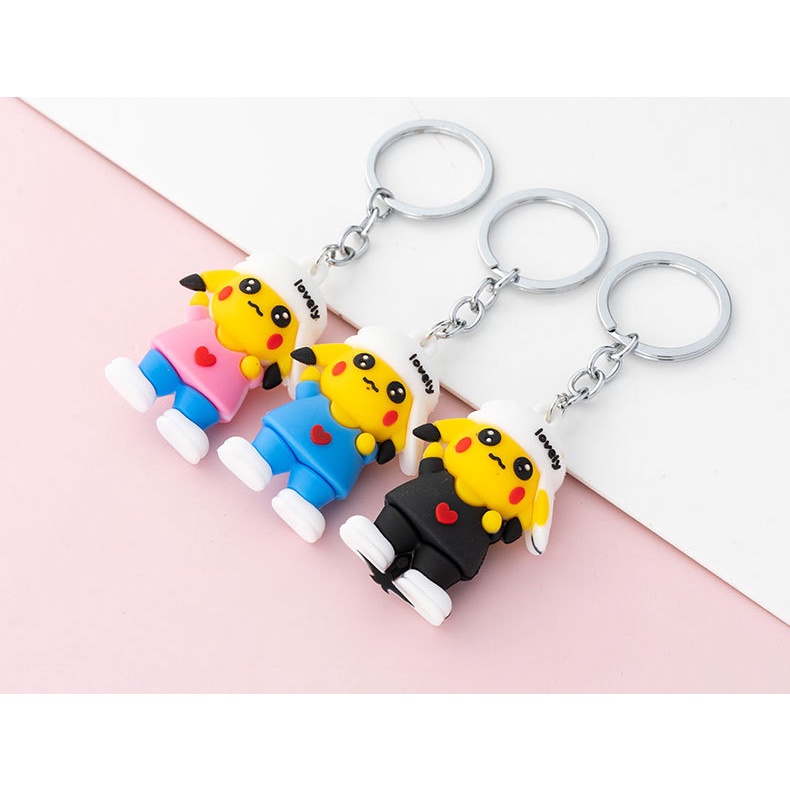 Gantungan Kunci Kartun Anime Cartoon Pikachu Keychain Key Holder