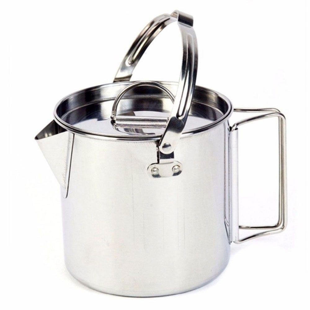 Lanfy Stainless Steel Kettle 1.2L Peralatan Masak Portabel Alat Luar Ruangan Teko Alat Perlengkapan Berkemah Camping Kettle