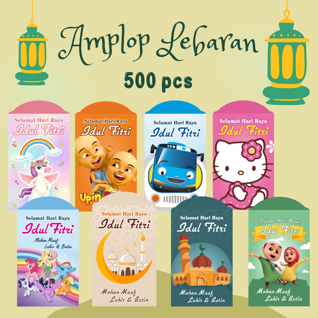 

Amplop Lebaran Harga Grosir - Custom Bisa Mix Gambar - isi 500 pcs