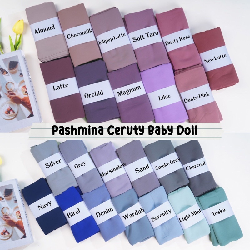 Pashmina Inner 2in1 Bolak Balik Ceruty Baby Doll