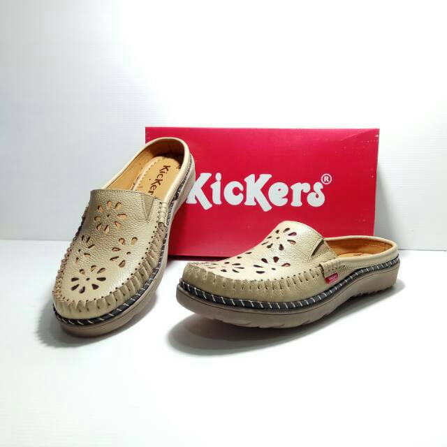 TERMURAH !!! KICKERS SLOP KULIT CEWEK