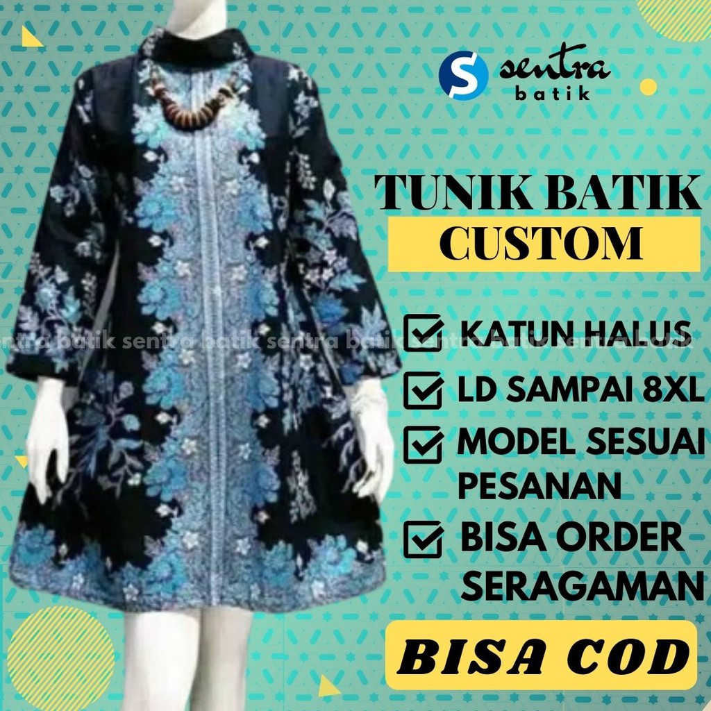 TUNIK BATIK WANITA MODERN BATIK KERJA WANITA DRESS BATIK MODERn LENGAN PANJANG JUMBO BERKWALITAS
