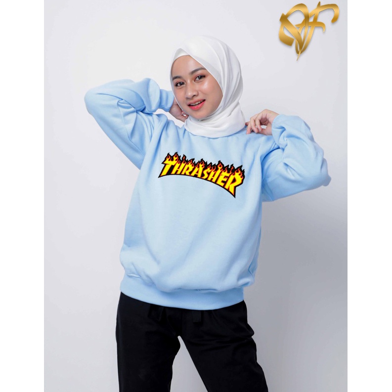 🅳🅵 Sweater Thrasher Iconic | Sweater Wanita &amp; Pria Hits | Dhea Fashion