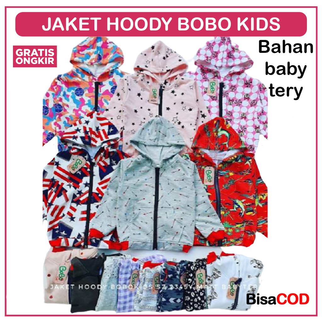 JAKET ANAK / JAKET HOODY BOBO KIDS JAKET SLETING ANAK JAKET KUPLUK ANAK JAKET HOODIE ANAK