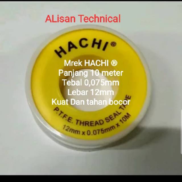 

Seal tape solatip HACHI 10Meter Berkualitas super