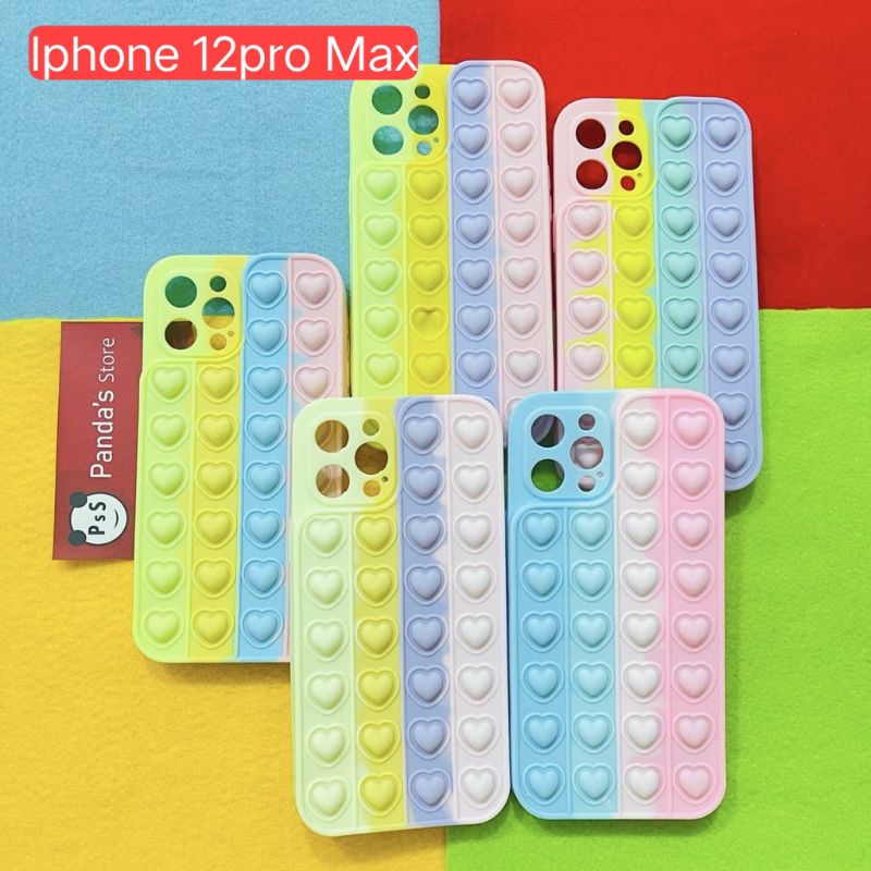 Case Pop it Iphone 12 Promax Motif Love + Pelindung Kamera Full Color (Lagi Viral !!)