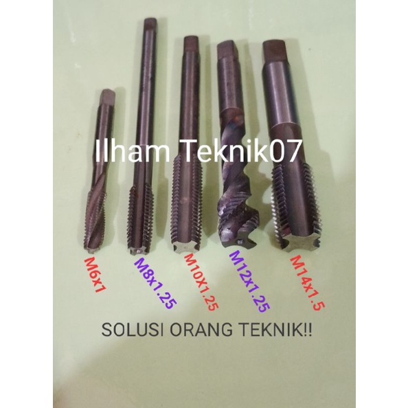 TAP SET M6 M8 M10 M12 M14 BUAT BAUT 10 12 14 17 19 HAND TAP SET TAP SEKEN TAP MURAH ALAT PEMBUAT DRA