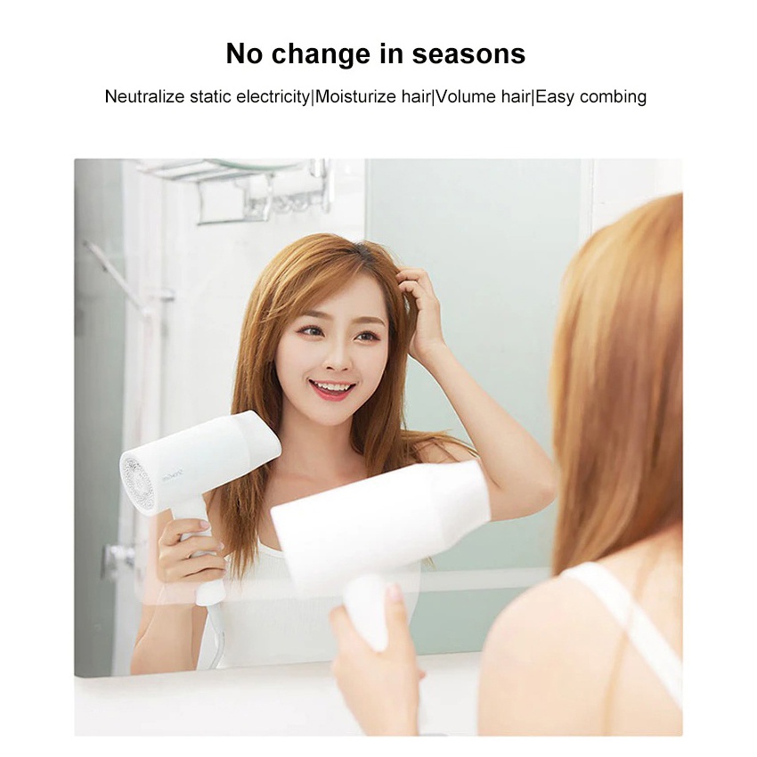 ShowSee Xiaomi Anion Hair Dryer Quick Dry Negative Ion 1800W Hair Care Pengering Peralatan Styling Blow Rambut /  Catok Pelurus Catokan Lurus Gelombang Rambut Hair Straightening Curling Comb