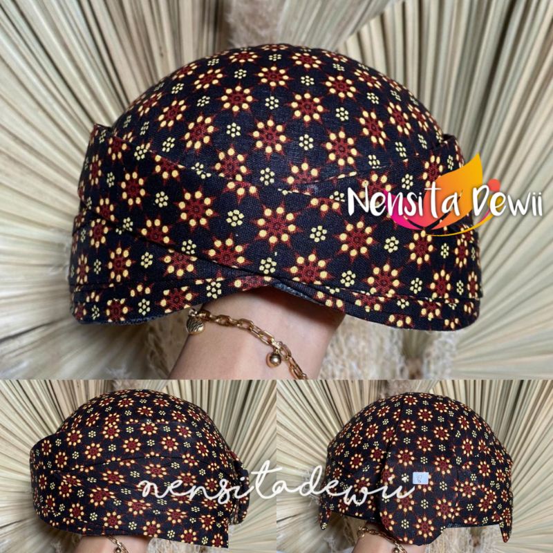 Blangkon Solo Polos - Motif Truntum Jogja / Size Lengkap