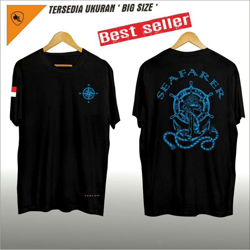 Kaos / SEAFARER / motif bunga mawar
