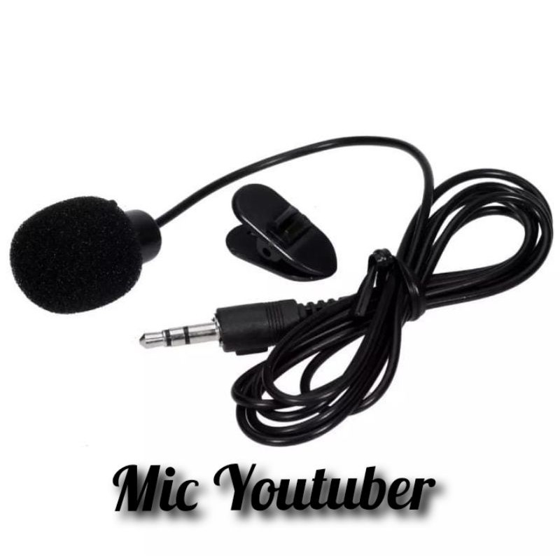 Mic youtuber jack 3.5mm smartphone dan laptop / Mic Clip On / microphone youtube