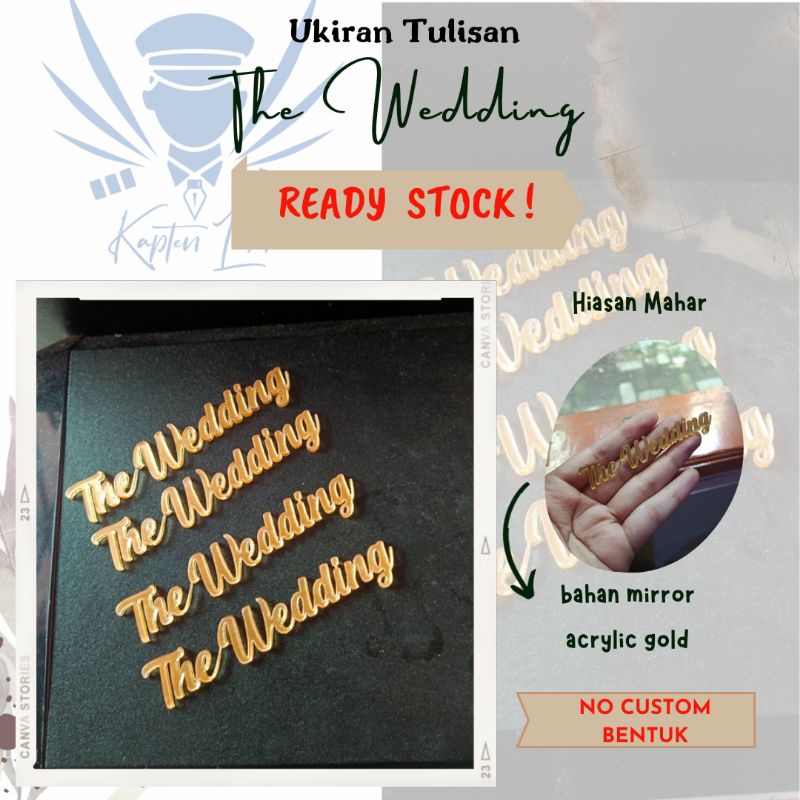 Tulisan The Wedding Hiasan Mahar Custom Tulisan The Wedding