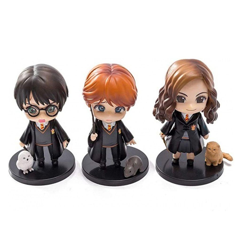 QUINTON Harried Potter Action Figure Hadiah Anak Mainan PVC Versi Patung Q Dekorasi Desktop Ornamen Hadiah Hermione Ron Hedwig