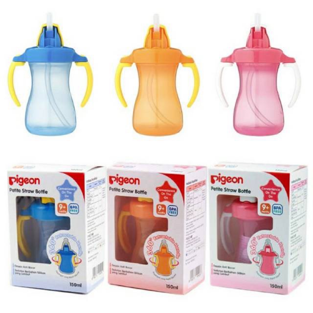 PIGEON Petite Straw Bottle 150 ml Botol Minum Anak Bayi Sedotan 150ml