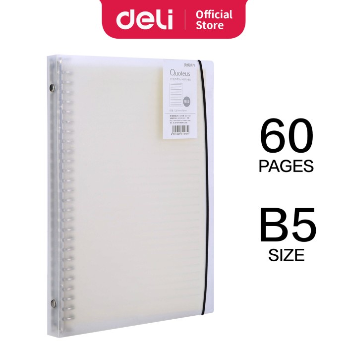 

ORGANIZER-DOCUMENT- DELI LOOSE-LEAF BUKU NOTEBOOK B5 60LEMBAR HB560 - TRANSVERSE LINE -DOCUMENT-