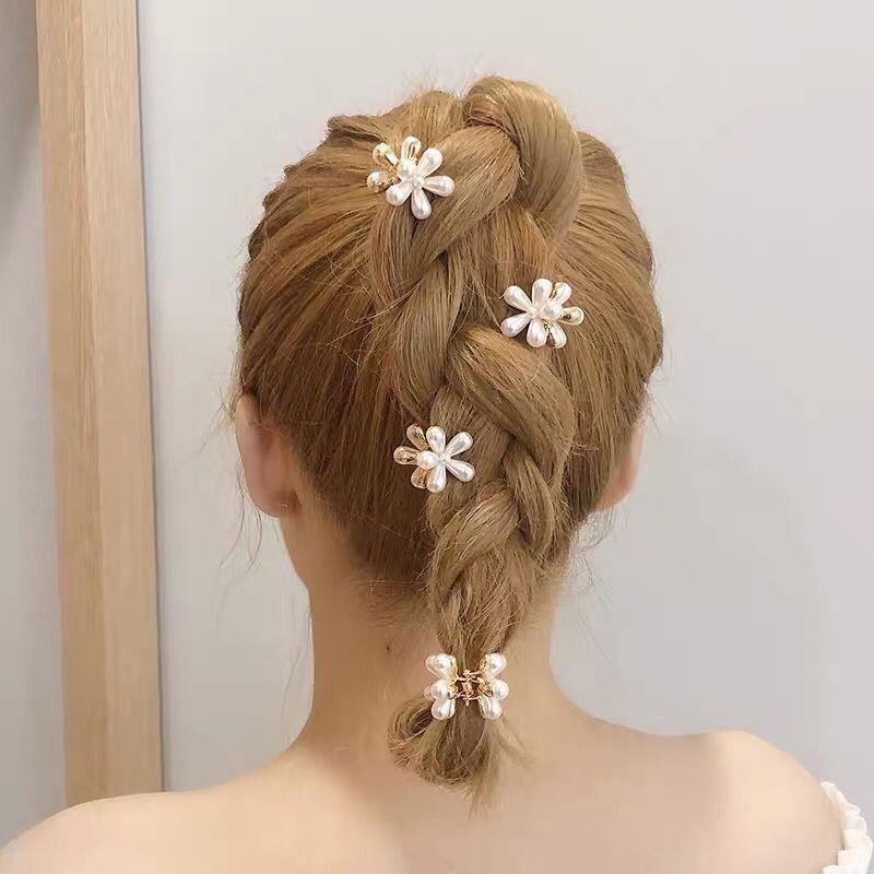 Jepit Rambut Bentuk Bunga Kamelia Aksen Mutiara Gaya Korea Untuk Hiasan Kepala Perempuan-Won