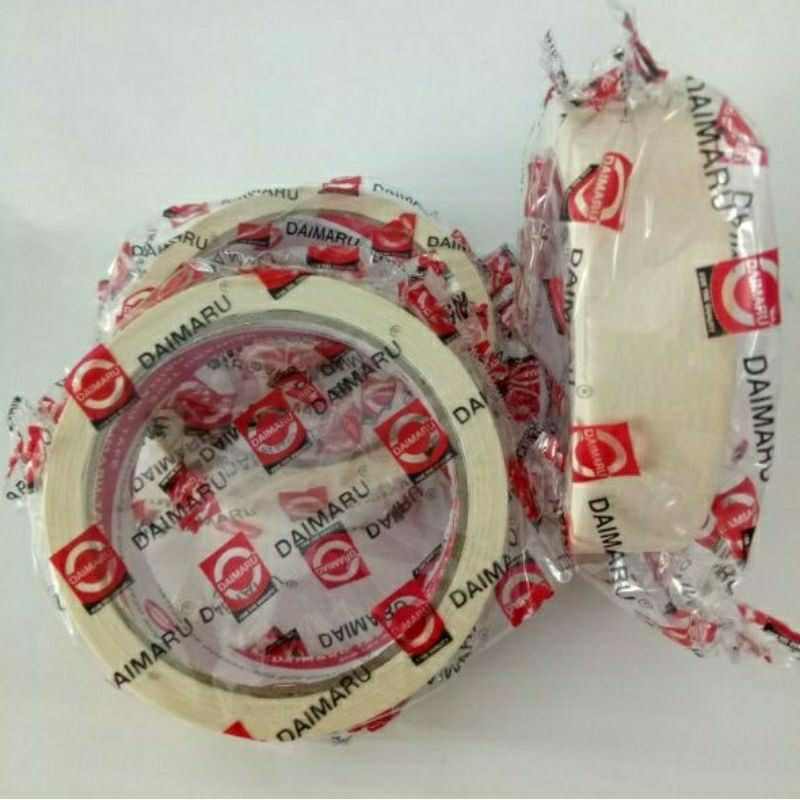 Lakban kertas / Masking tape Daimaru 1 inch / 24mm x 21 meter