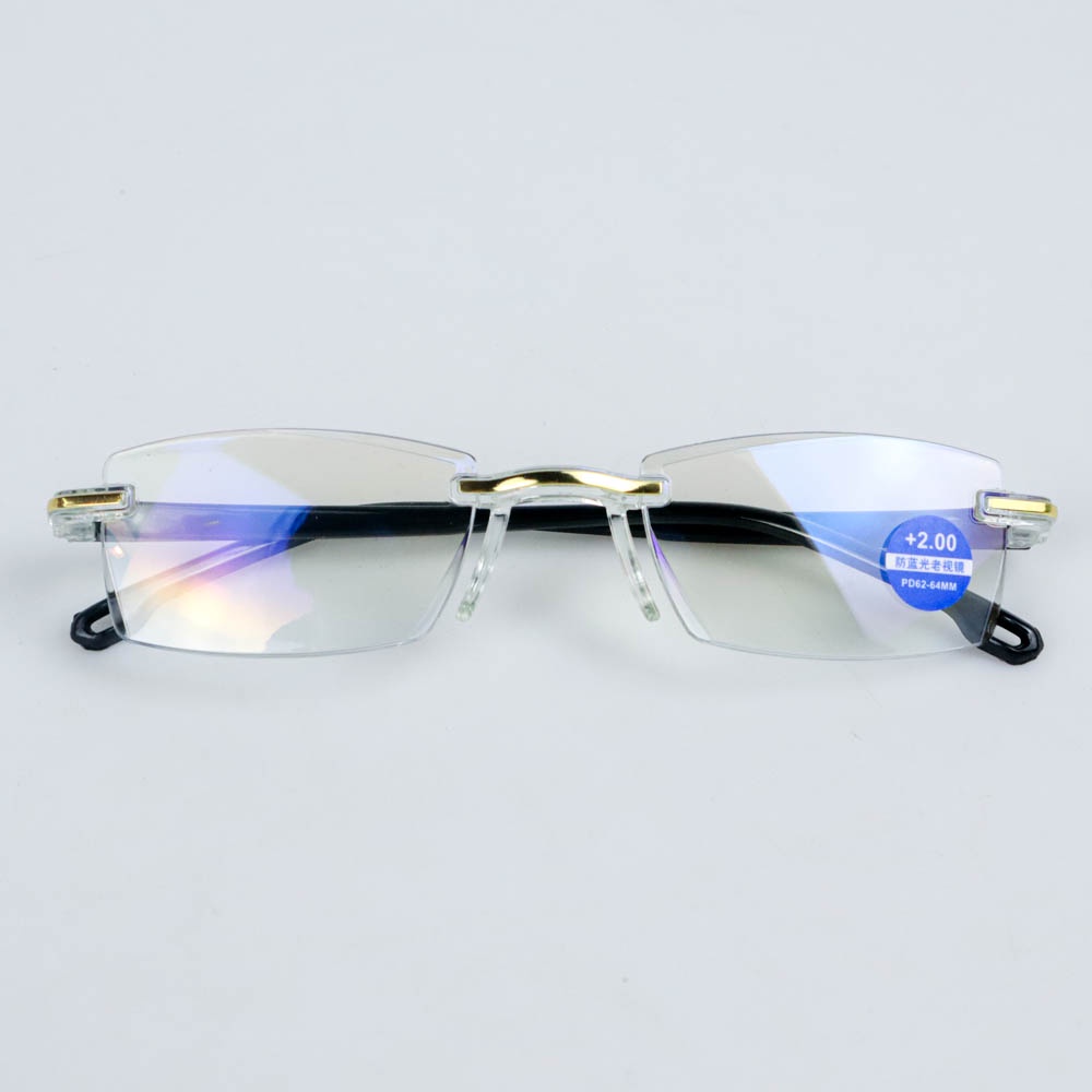 AHORA Kacamata Baca Rabun Dekat Frameless Anti Blue Light Reading Glasses +2.0