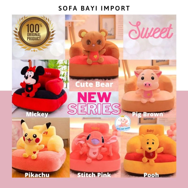 New Series Sofa Kursi Bayi Karakter Lucu Premium Super Lembut Original