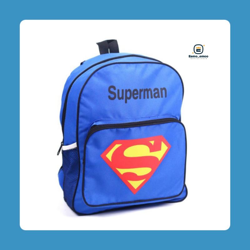 SUPERMAN Tas Ransel Anak Sekolah Laki-laki Tas Anak Lucu Kekinian murah PAUD/TK/SD EMOEMO