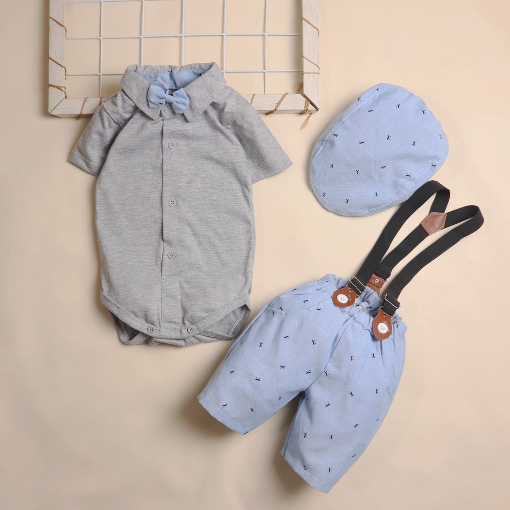 LG Setelan Jumper Suspender / Anak Bayi Laki-Laki / Setelan Jumper Suspender Bayi 0 - 6 Bulan