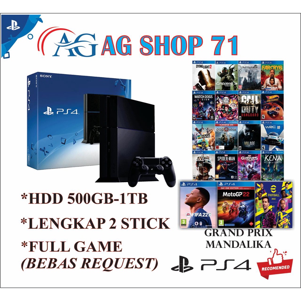 ps4 playstation 4 ps4 fat hdd 500gb   1tb bergaransi 3 bulan full