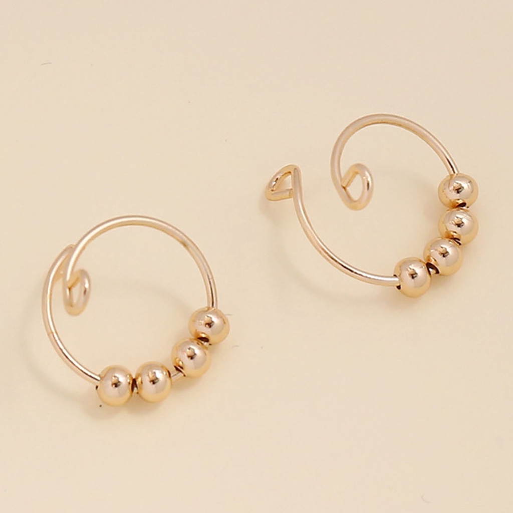 Hu Hu Hu Hu Hu Alat Bantu Pasang Kacamata♡ 1 / 2 / 5 Pcs Cincin Manik-Manik Spiral Bahan Metal Anti stress