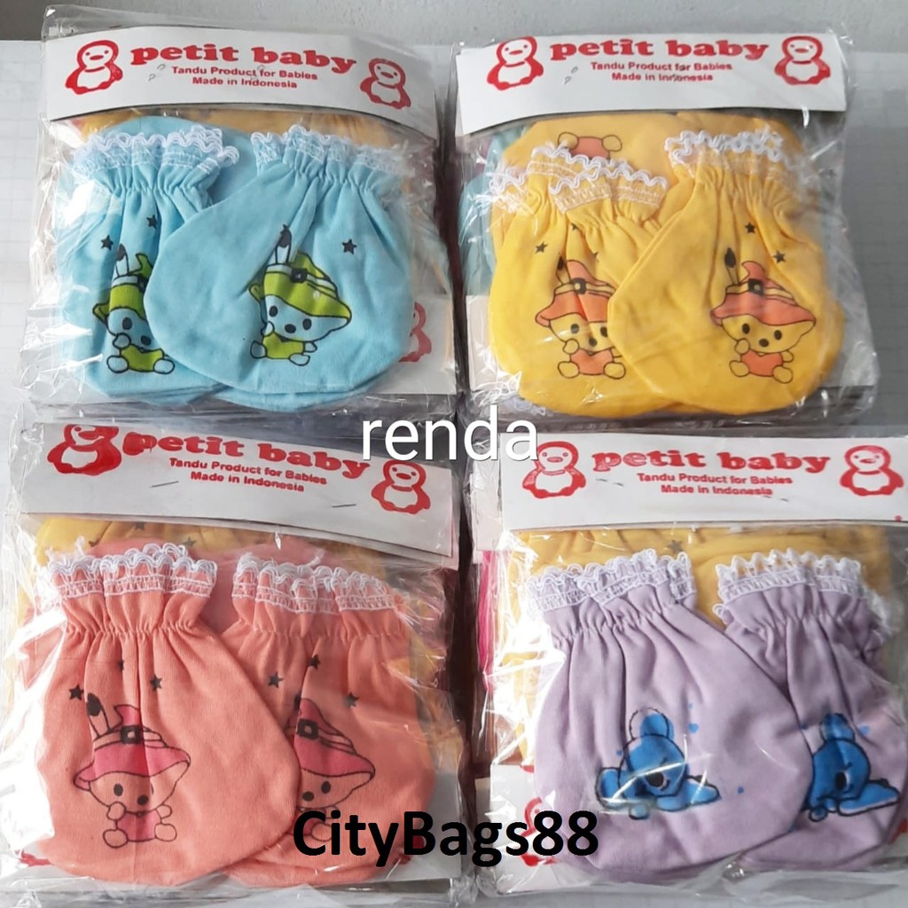 CityBags-3 SET (6 PASANG) SARUNG TANGAN &amp; KAKI BAYI NEWBORN MURAH MODEL RIP