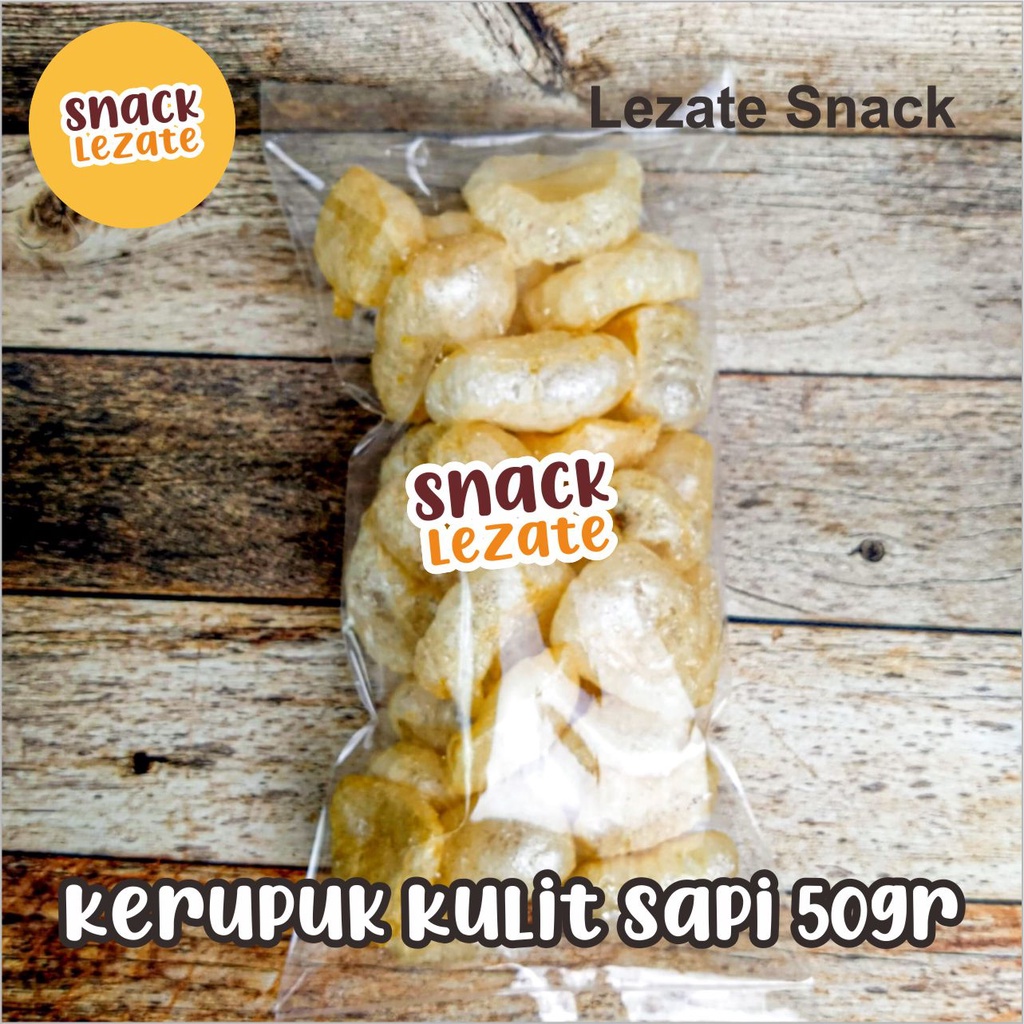 Krupuk Kulit Sapi 50gr Asli Murah / Krupuk Rambak Sapi Solo Matang Super Halal Asin / Kerupuk Kulit 