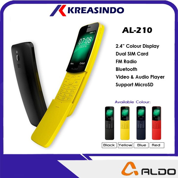 ALDO AL888 / AL210 Candybar HP MURAH model pisang banana