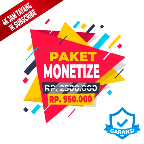Paket Monetize Youtube Bergaransi Lifetime Dipandu Sampai Approve