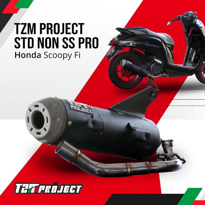 KNALPOT TZM PROJECT STD NON SS PRO BEAT/SCOOPY/VARIO110/VARIO125/VARIO150/GENIO/NMAX OLD/NMAX NEW / AEROX /PCX160 TJM PROJECT Standar Racing Tsukigi Original 100%