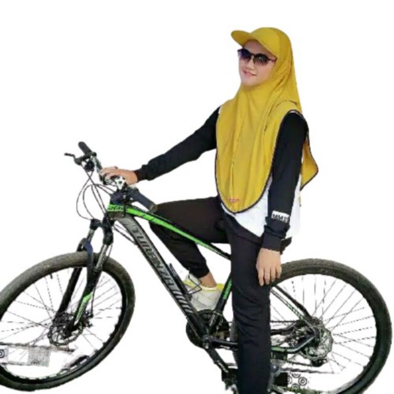 ENUARI Hijab Topi Sporty /Jilbab Topi Olahraga List Trendy Allsize