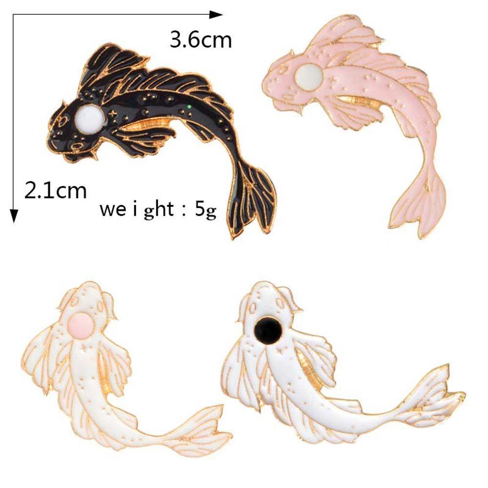 [Elegan] Ikan Koi Bros Hadiah Untuk Wanita Pria Fashion Ikan Beruntung Aksesoris Perhiasan Kerah Bros Lencana Pin Enamel Pin