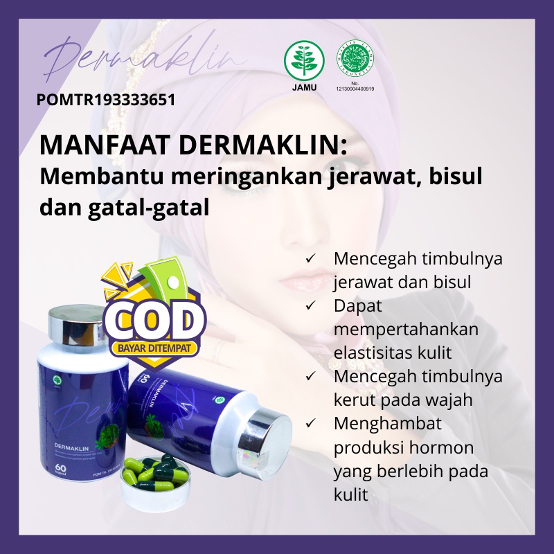 DERMAKLIN Premium Obat Herbal Masalah Jerawat Dan Bekas Jerawat Kulit Gatal-Gatal - Naturafit BPOM HALAL MUI