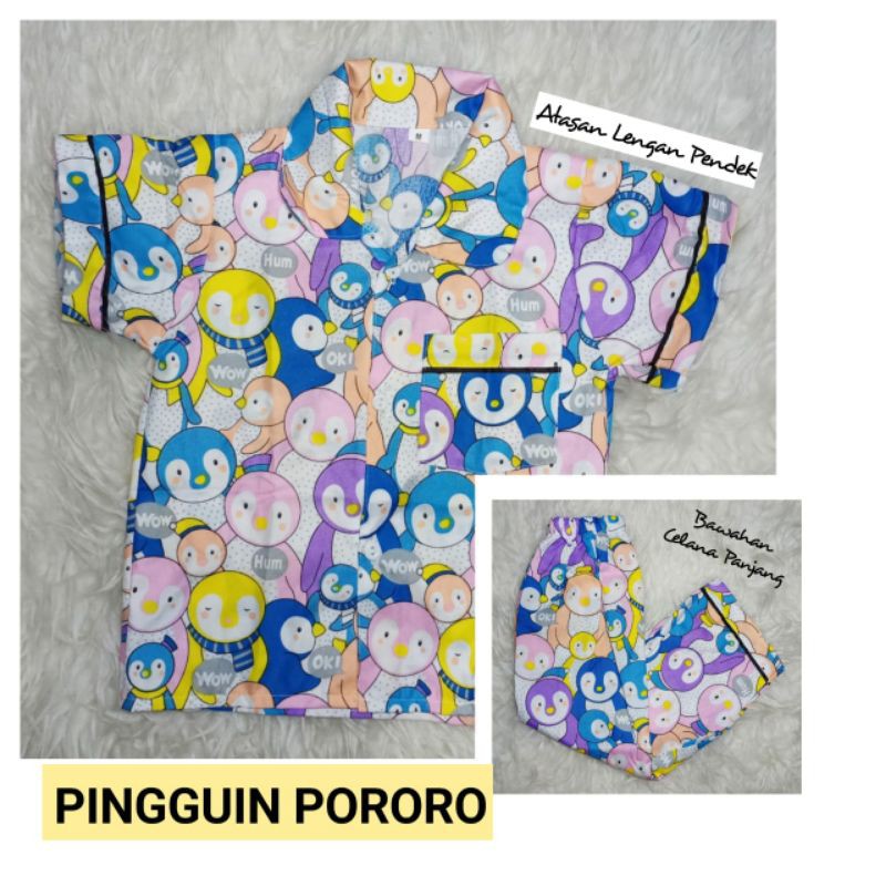 Piyama Anak bahan katun uk M-XL