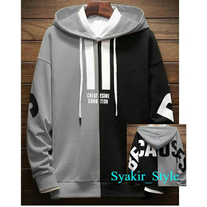 SWEATER HOODIE SEBASTIAN GREY ROSweater pria babytery grey