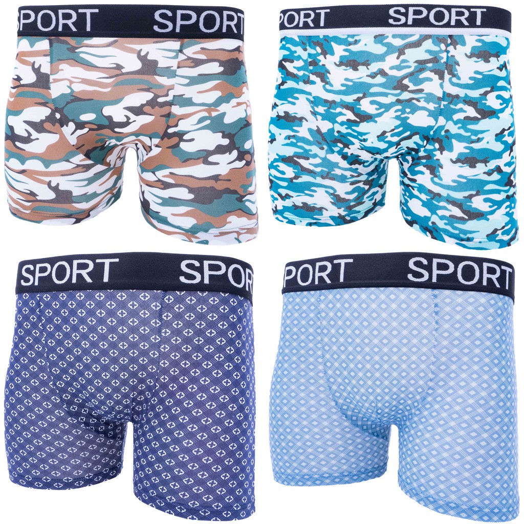 BEE - Boxer Pria Import Karet Sport Corak Army Size L XXXXL Jumbo Premium 0090