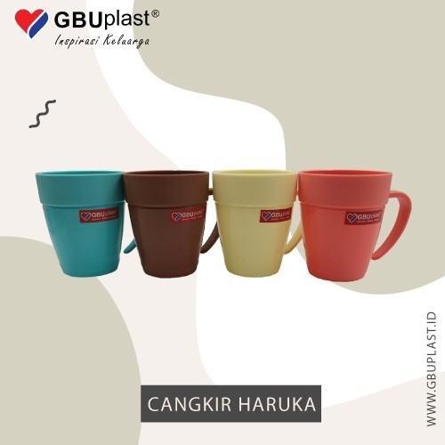 GBU Plast Cangkir Haruka Mug Plastik 12 Pcs Plastic Gelas 1 Lusin