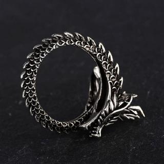 CINCIN PRIA  ADJUSTABLE TITANIUM NAGA MELINGKAR PERAK 