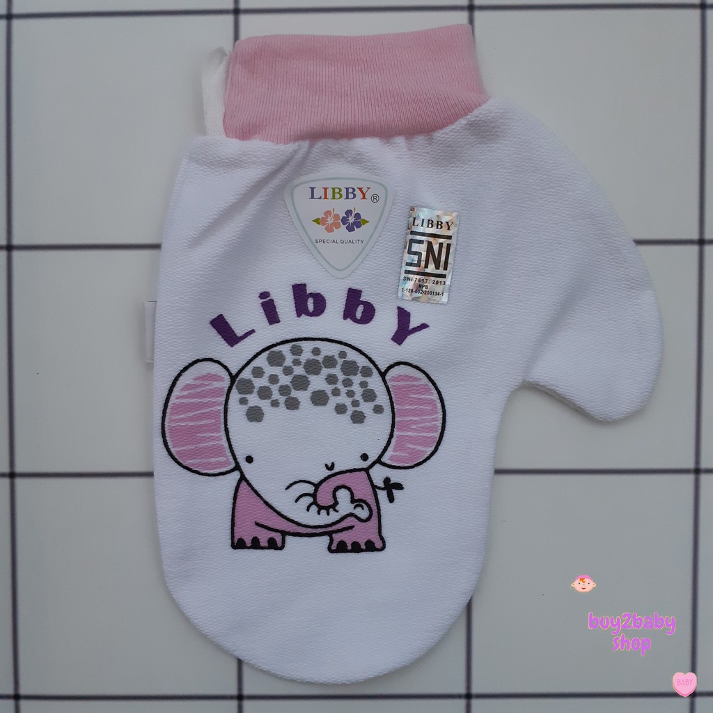 Waslap mandi bayi Libby baby model jari bahan handuk halus motif karakter 1 PCS